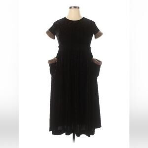 Silver C Silverc polka dot velvet and faux fur midi dress, size 20 or L